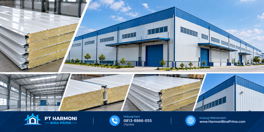 Sandwich panel untuk bangunan industri di Lampung
